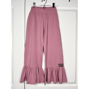 Matilda Jane Ruffle Hem Capri Crop Pants Cool Rose Pink Size S